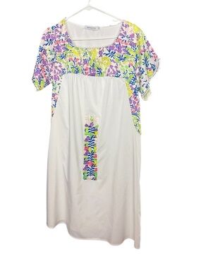 MISSLOOK Floral Embroidered Cotton Dress size medium, cotton